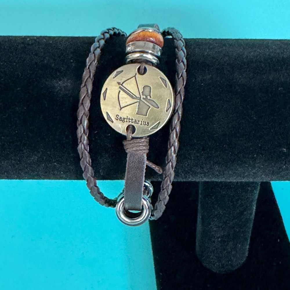 3/$16 SAGITTARIUS - Casual Leather Zodiac Astrology Signs Bracelet